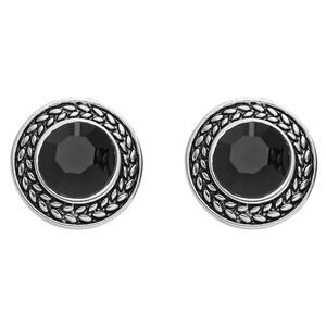 5/15 NWT Napier silver tone and black cubic zirconia earrings